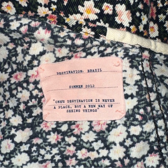 Trovata birds of paradise floral corduroy top sz L #H1 - Picture 4 of 5